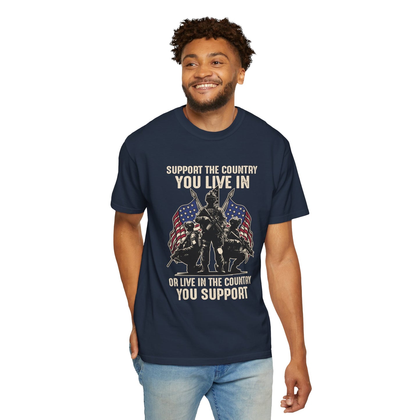 Patriotic Unisex T-Shirt - "Support the Country You Live In" Graphic Tee