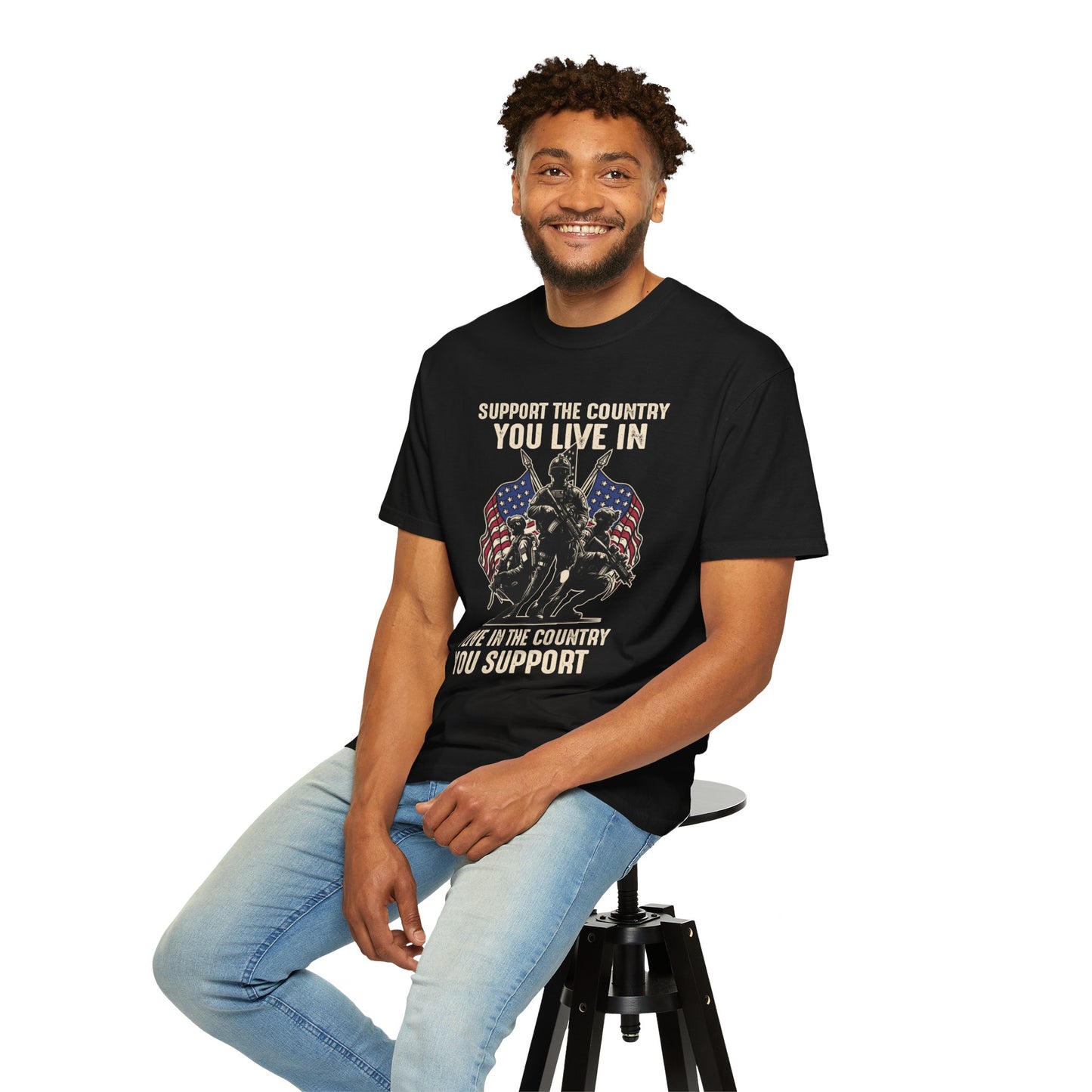 Patriotic Unisex T-Shirt - "Support the Country You Live In" Graphic Tee