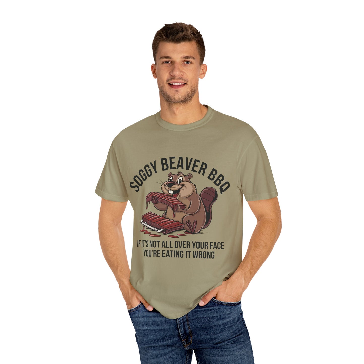 "Soggy Beaver BBQ" Tee – Smokin’ Meat & Droppin’ Innuendos