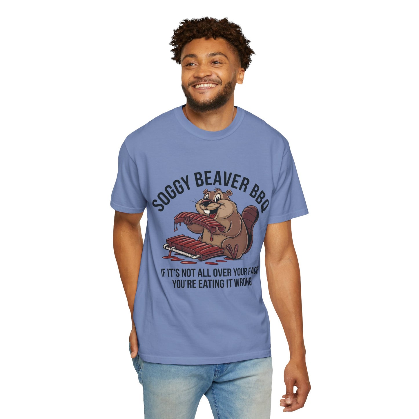 "Soggy Beaver BBQ" Tee – Smokin’ Meat & Droppin’ Innuendos