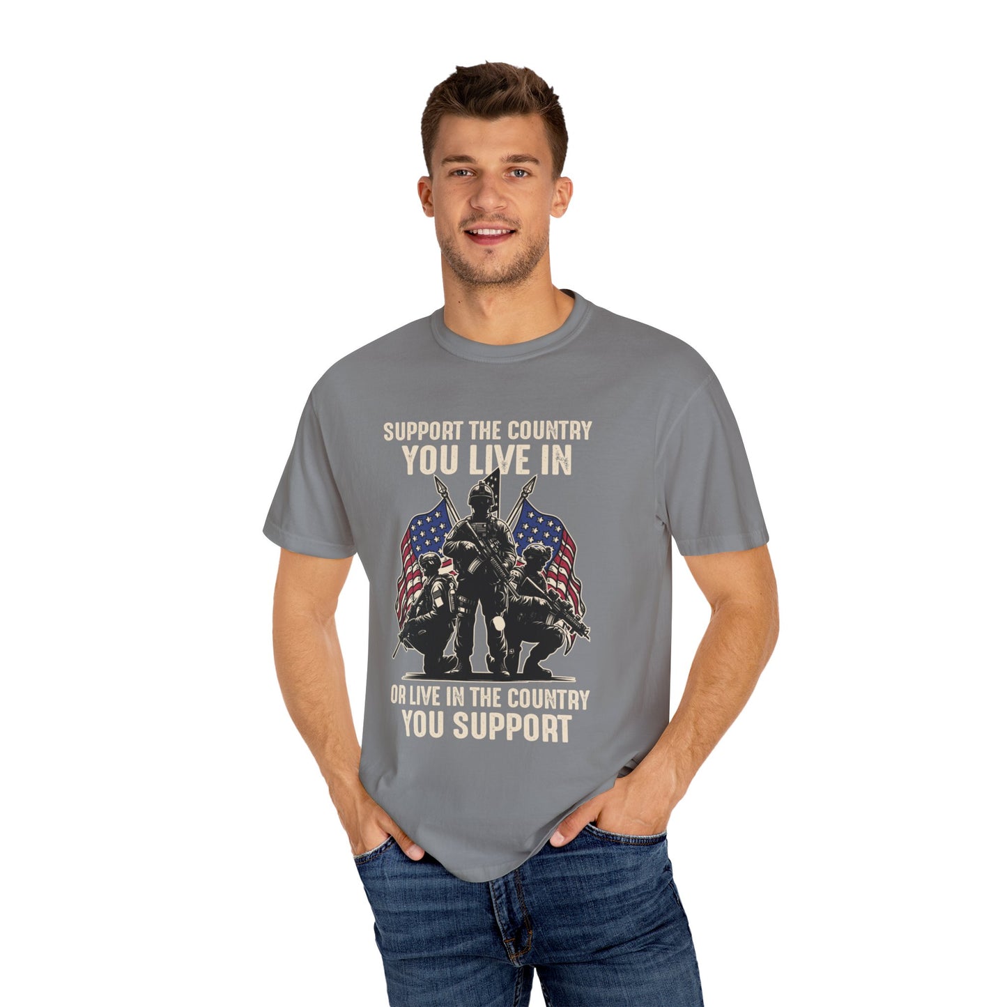 Patriotic Unisex T-Shirt - "Support the Country You Live In" Graphic Tee