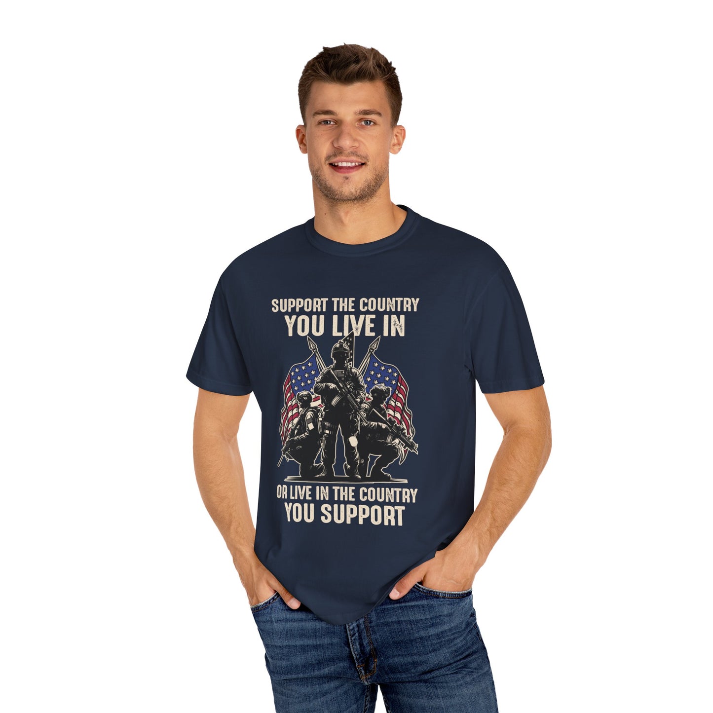 Patriotic Unisex T-Shirt - "Support the Country You Live In" Graphic Tee