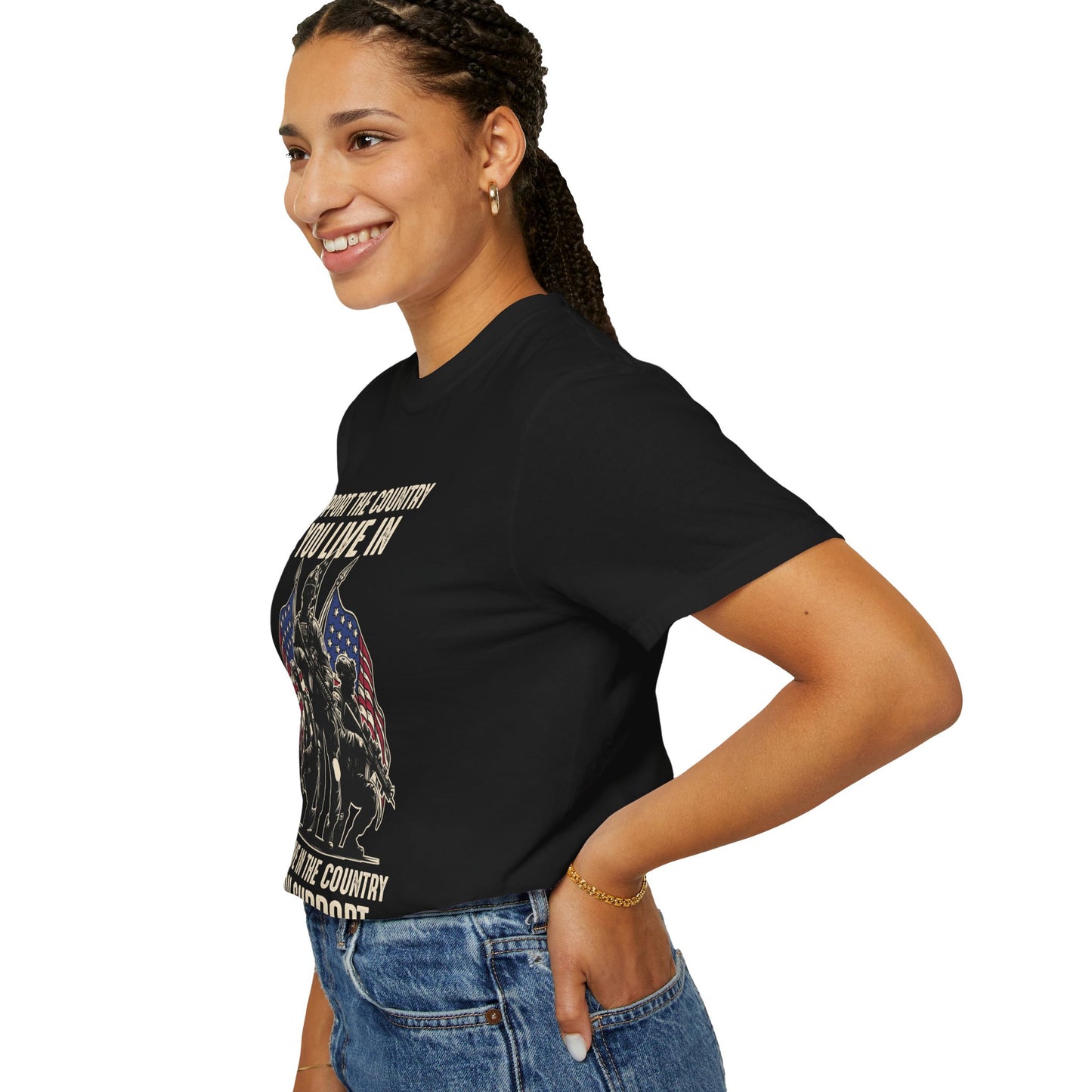 Patriotic Unisex T-Shirt - "Support the Country You Live In" Graphic Tee