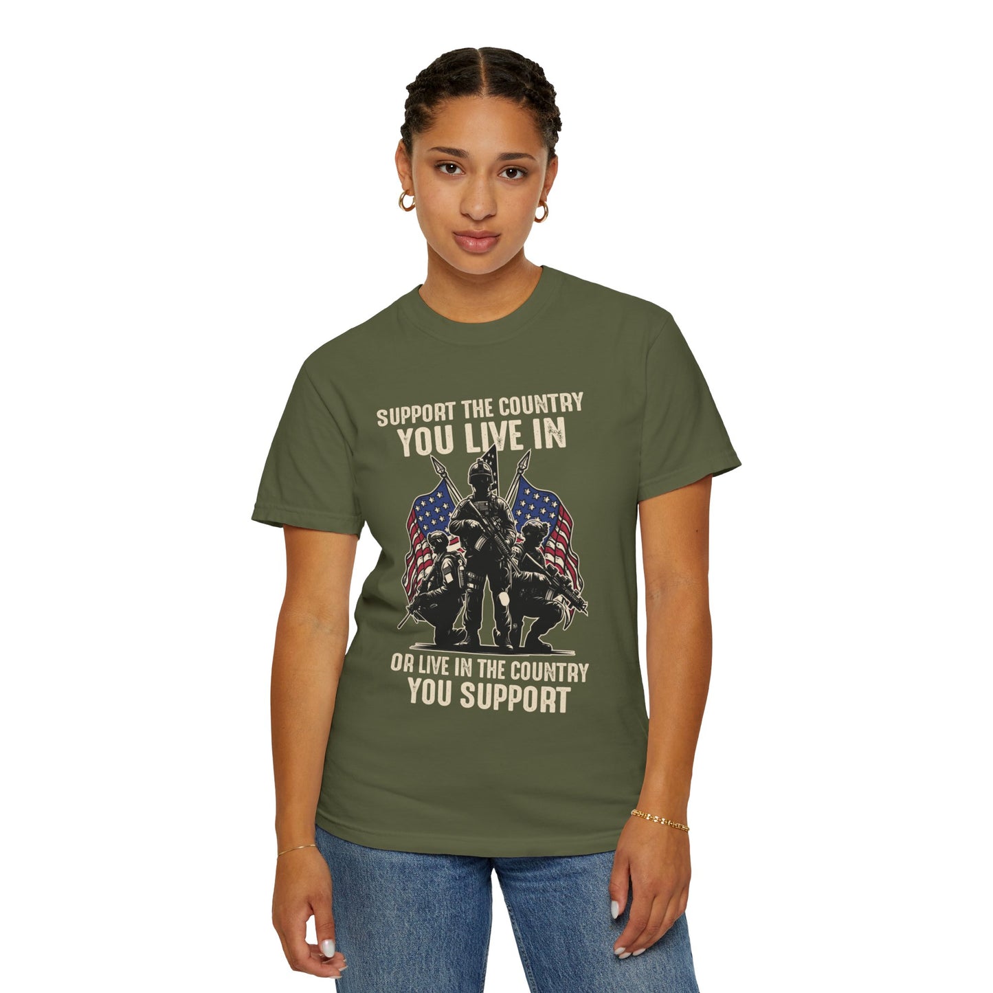 Patriotic Unisex T-Shirt - "Support the Country You Live In" Graphic Tee
