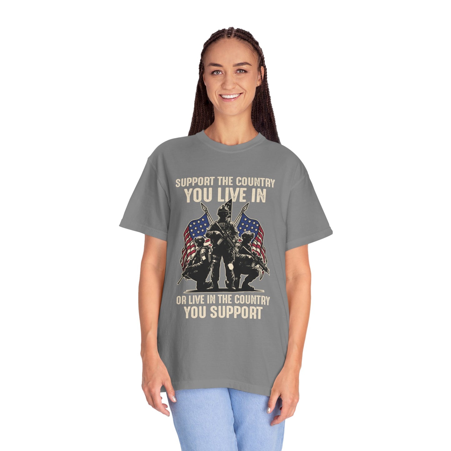 Patriotic Unisex T-Shirt - "Support the Country You Live In" Graphic Tee