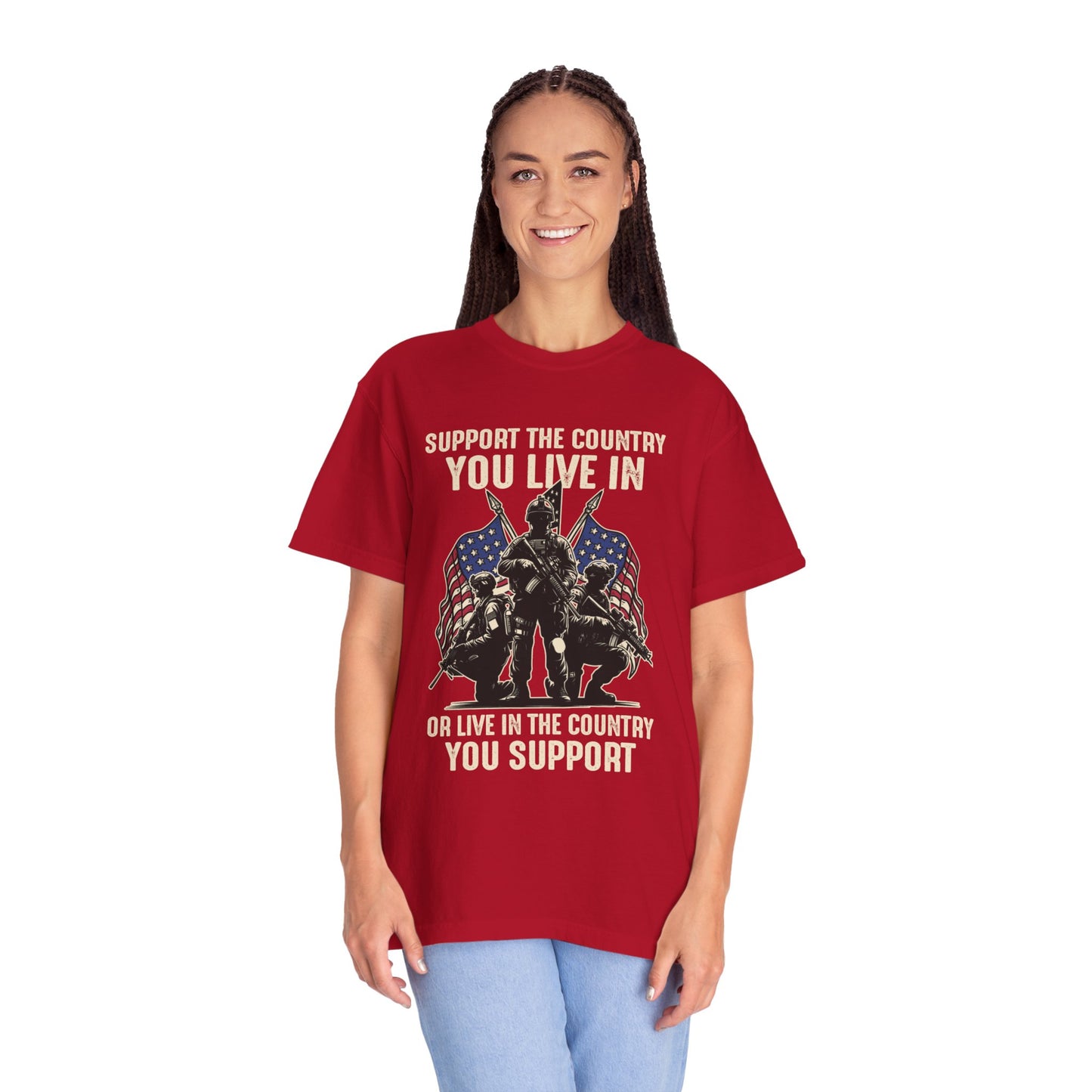 Patriotic Unisex T-Shirt - "Support the Country You Live In" Graphic Tee
