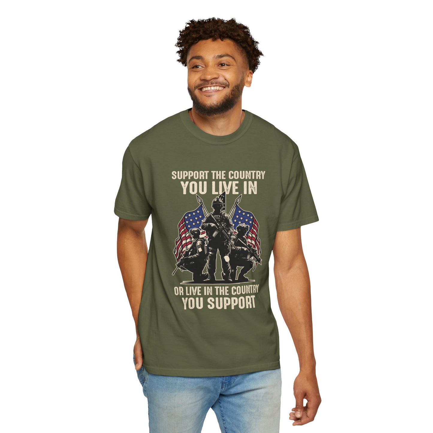 Patriotic Unisex T-Shirt - "Support the Country You Live In" Graphic Tee